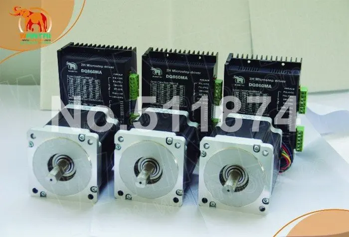 Отличный ЧПУ! Wantai 3 осевой шаговый двигатель Nema 34 85BYGH450D 007 890oz in + Драйвер DQ860MA 7.8A