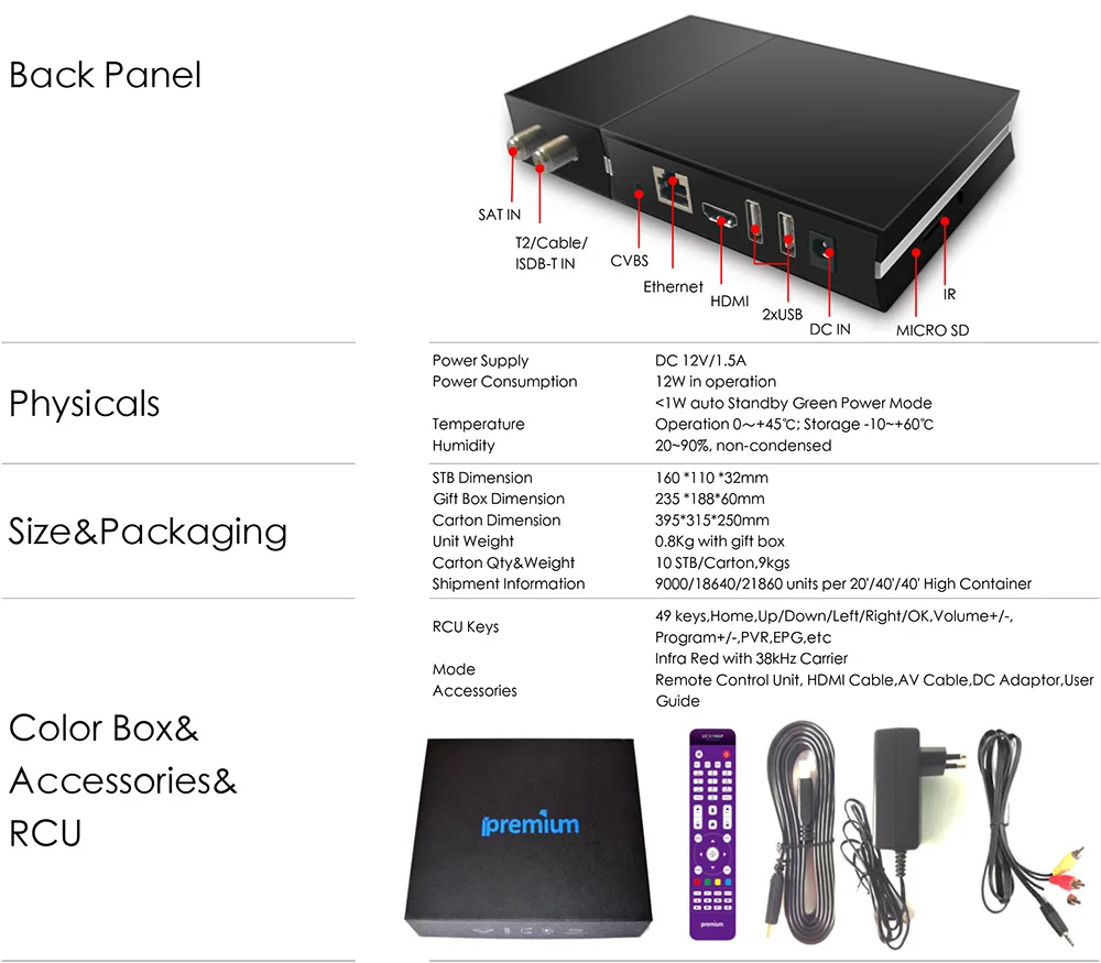 Ipremium i9 DVB T2 AVOV Smart Android Tv Box DVB-S2 T2 C DVB T2 DCB C Iptv Box комбинированный спутниковый ресивер Южноамериканская версия
