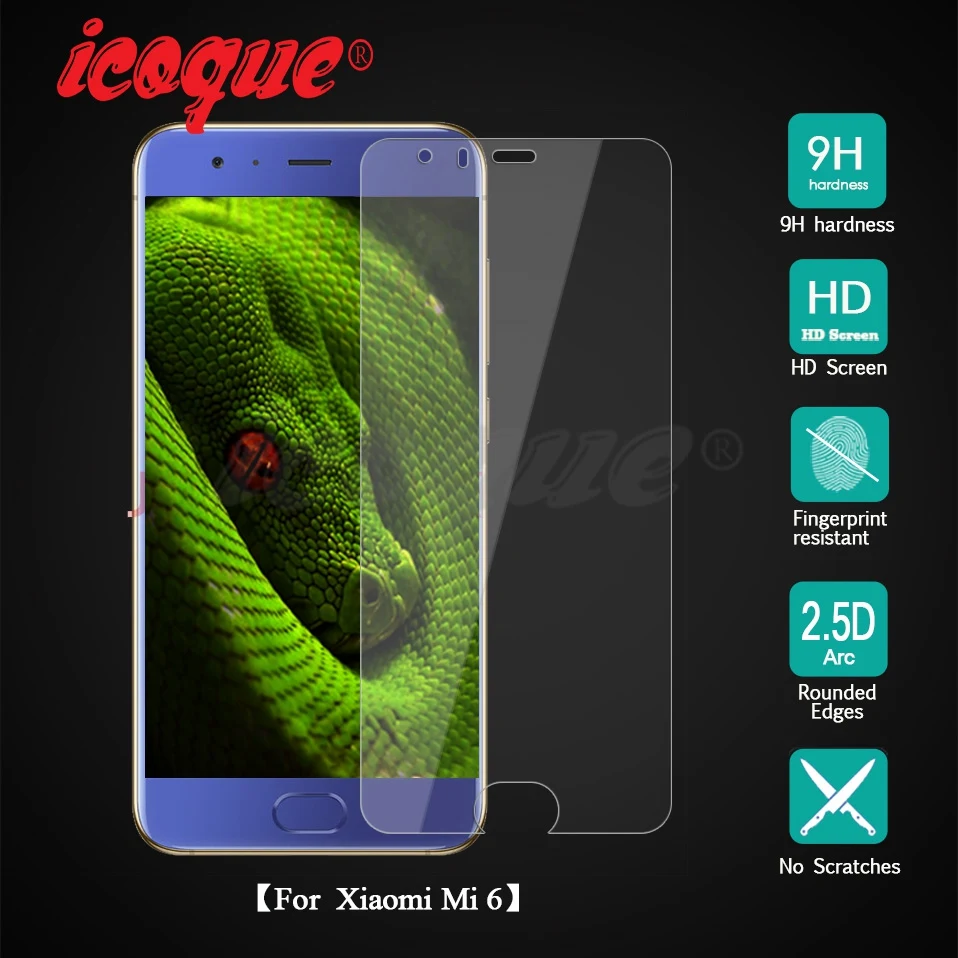 Icoque 9H 2.5D Закаленное стекло для Xiaomi Mi 6 Xaomi Xiomi пленка Защитное Mi6 защита