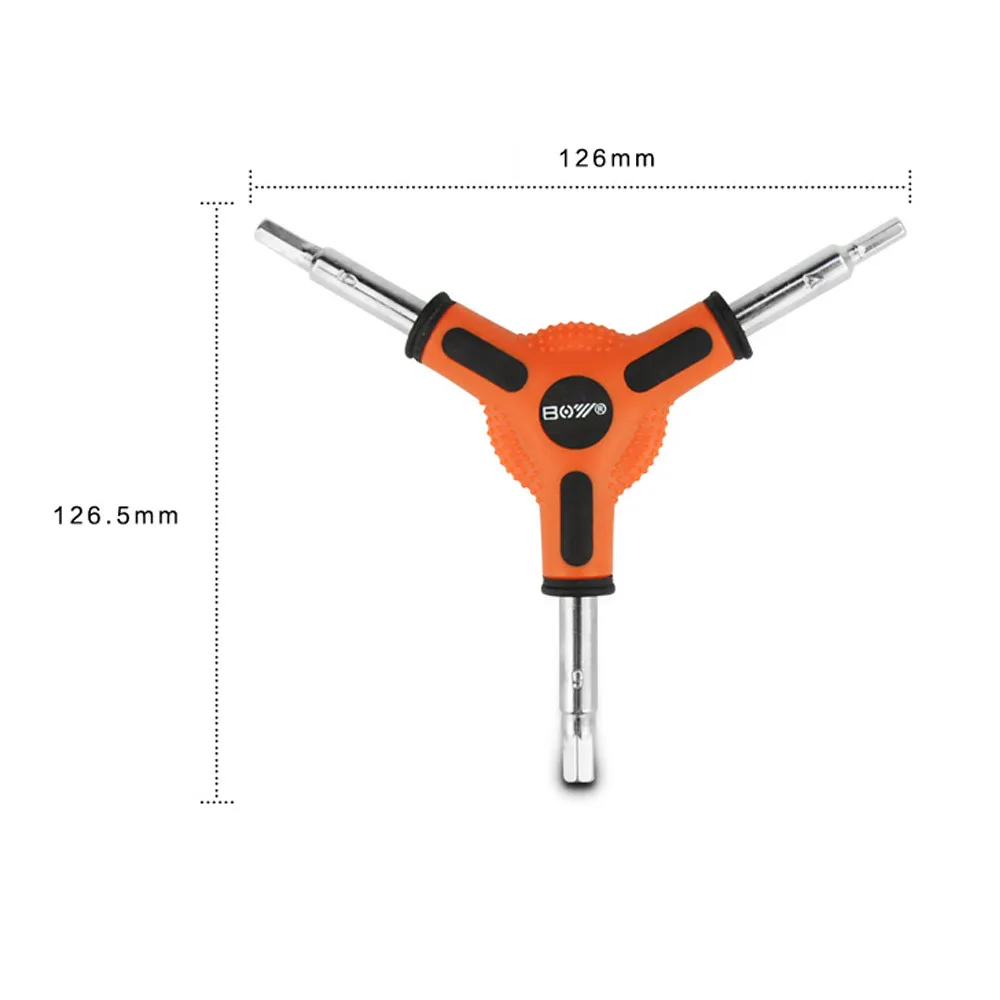 New Orange Bike Bicycle Cycling 3 Way (Y Type) Hex Allen Wrench Tool Size 4 5 6m W2258 | Спорт и развлечения