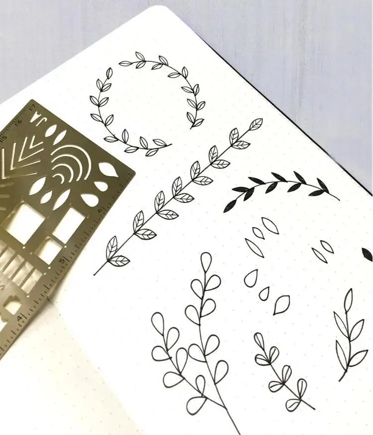 Kawaii Accessories Brass Drawing Templates Ruler Vintage Travel Arrow Bookmark Diary Function Metal Ruler Storage Bag