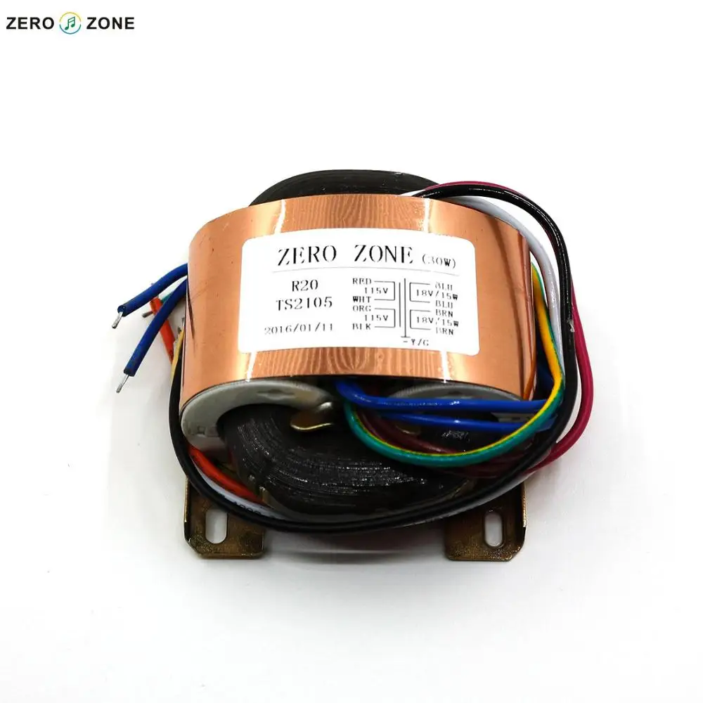 GZLOZONE 115V/230V 30W двойной трансформатор R типа 18V/0.8A 30VA 18V * 2 из чистой меди|r-type