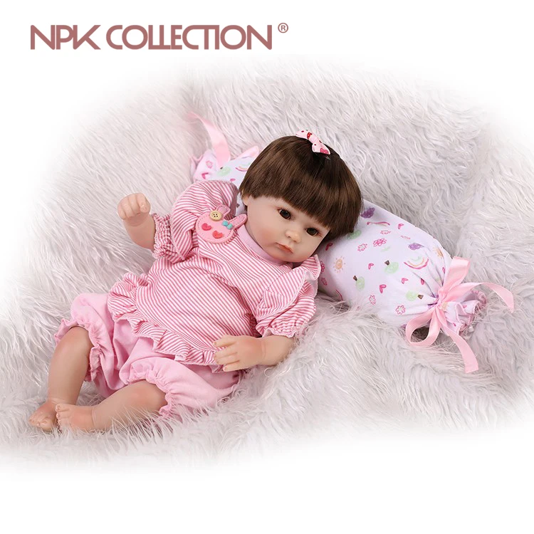 Кукла реборн NPKCOLLECTION мягкая силиконовая виниловая кукла младенец 17 дюймов 40 см