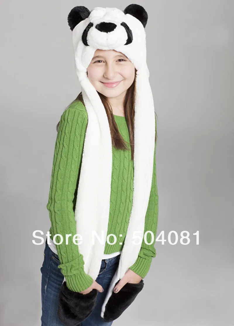 Плюшевая обувь в форме животных мультфильм шапки с дизайном панда ушами мягкая и