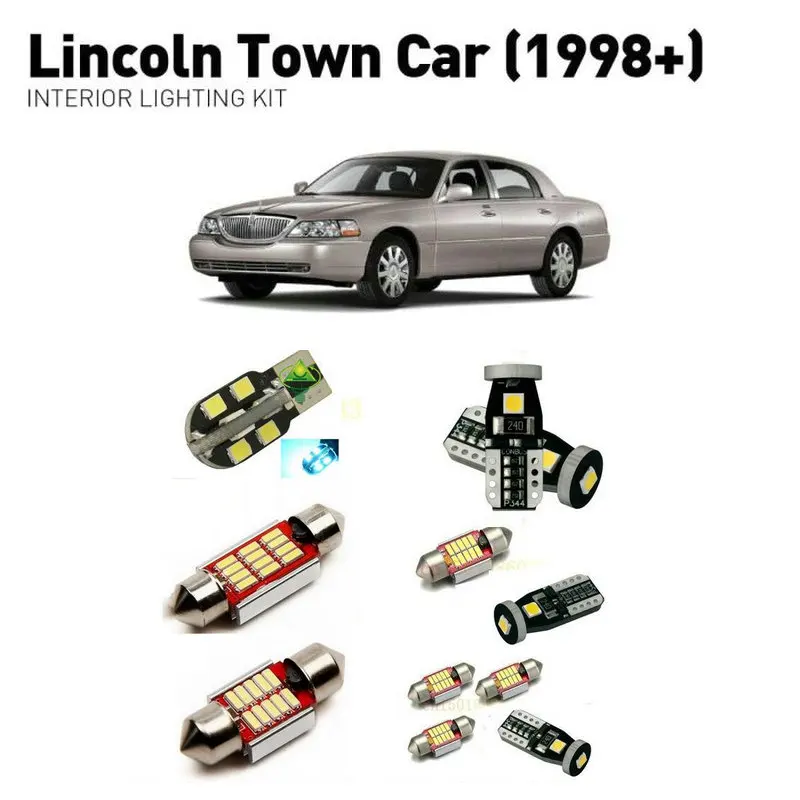 Светодиодные внутренние фары для Lincoln town car 1998 + 16pc светодиодные автомобилей