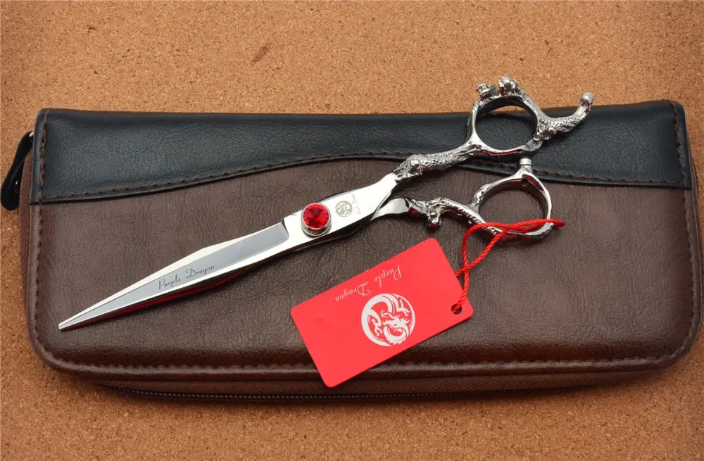 627# 7'' Brand Purple Dragon TOP GRADE Hairdressing Scissors JP 440C Big Gem Cats Dogs Pets Cutting Animal Hair Shears | Красота и