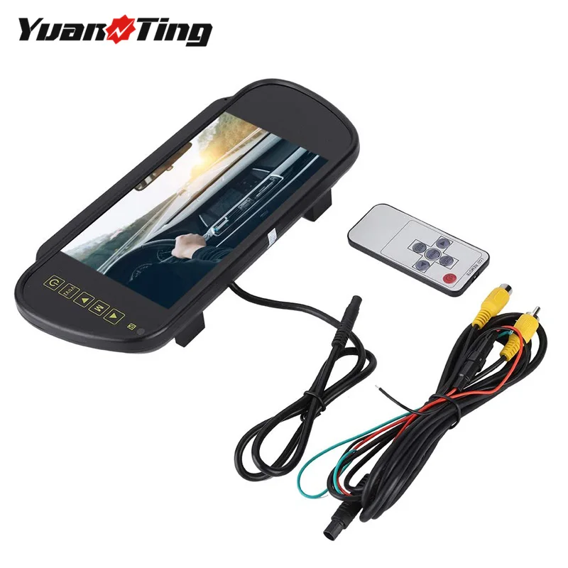 YuanTing 7 дюймовый TFT ЖК дисплей универсальный автомобильный монитор 800*480 2 видео