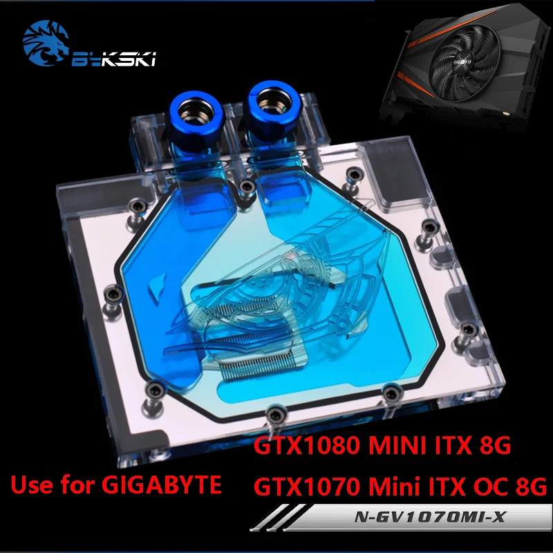 

BYKSKI водяной блок для GIGABYTE GTX1080MINI-ITX-8G/GTX1070MINI-ITX-OC-8G/полноэкранная графическая карта, медная фотография RGB