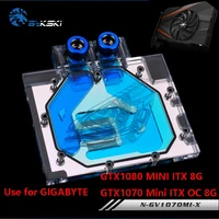 bykski water block use for gigabyte gtx1080mini itx 8ggtx1070mini itx oc 8gfull cover graphics card copper radiator block rgb