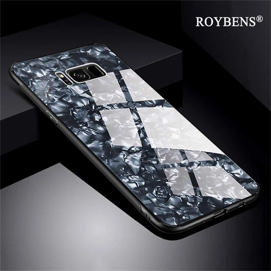 Tempered Glass Phone Case For Samsung Galaxy S8 S9 Cover Luxury Marble Shell Note 8 TPU Frame Back Cases Plus |
