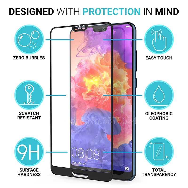 Закаленное стекло для Huawei P20 защита экрана P 20 EML L29 с полным покрытием защитная