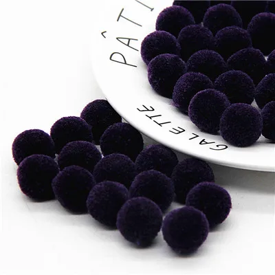 dark purple 15 мм круглая плюшевая ткань бархатные шарики кашемировые помпоны бусины подходят серьги заколки для волос "сделай сам" Ремесла поставки ювелирных изделий - Цвет: dark purple