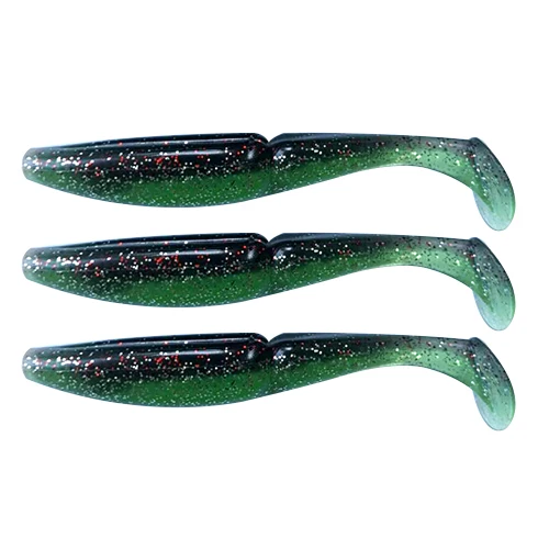 06 Green JonStar 3 шт./лот, Мягкая приманка shad 11 см/12 г, приманка shad, приманка для рыбалки, силиконовая приманка, Мягкая приманка для ловли карпа, приманка на щуку - Цвет: 06 Green