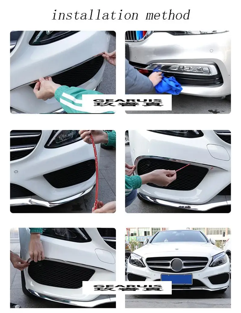Для Mercedes Benz C Class W205 автомобильный Стайлинг передние противотуманные фары крышка решетка решетки наклейка на фары декоративные полосы авто аксессуары