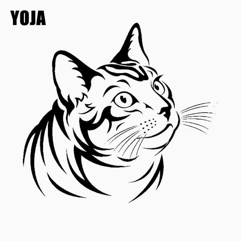 YOJA 55 см * 51 6 Красивая голова кота Наклейка на стену ПВХ для украшения дома