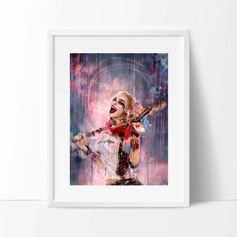 Супер Злодей герой холст картина постер американский комикс Harley Quinn настенные