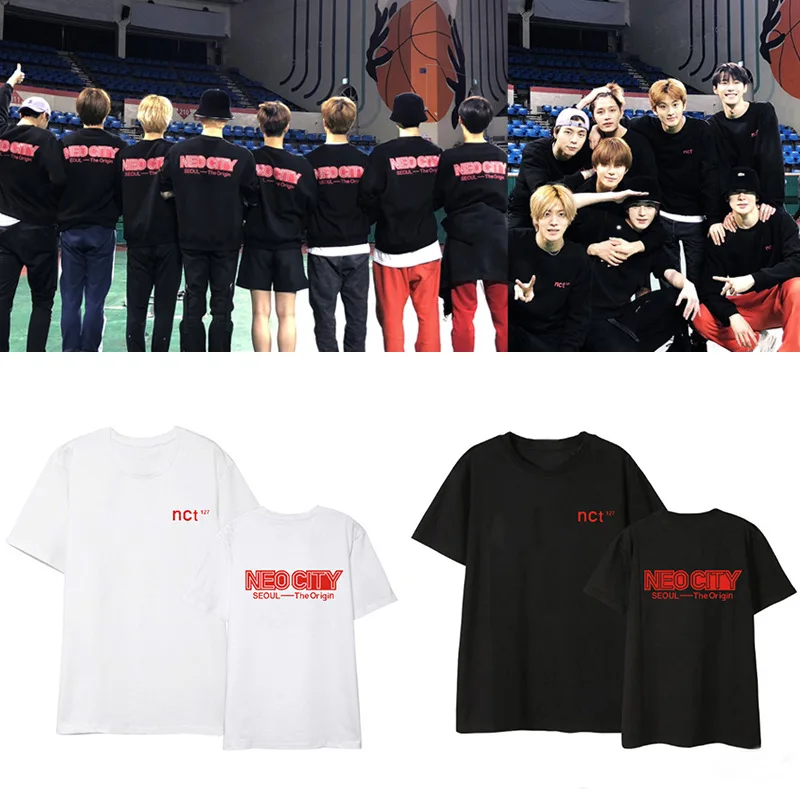 K-pop NCT 127 футболка с короткими рукавами и концертом в Сеульском стиле летняя для