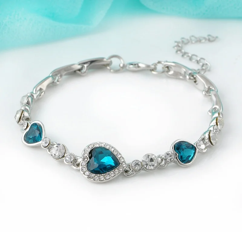Titanic's Romantic Heart of Ocean Crystal Silver Plated Bracelet For Fashion People | Украшения и аксессуары