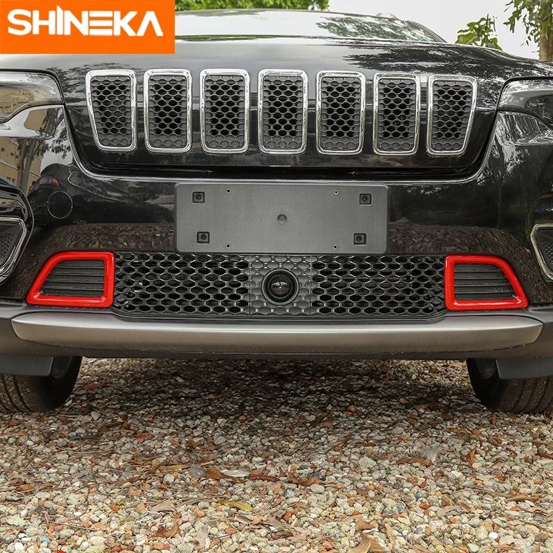 Хромированный Стайлинг SHINEKA для Jeep Cherokee ABS автомобильный передний бампер