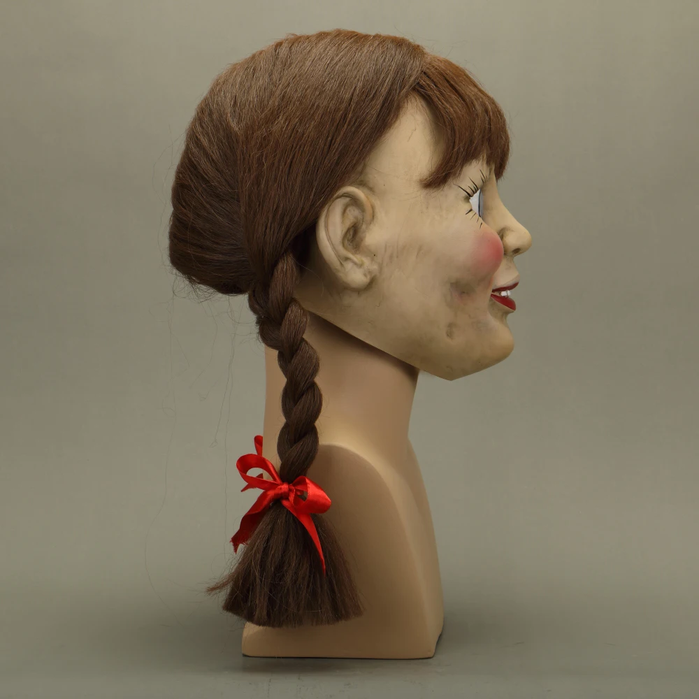 2019 латексная маска Conjuring Annabelle Косплей Хэллоуин страшный фильм для взрослых