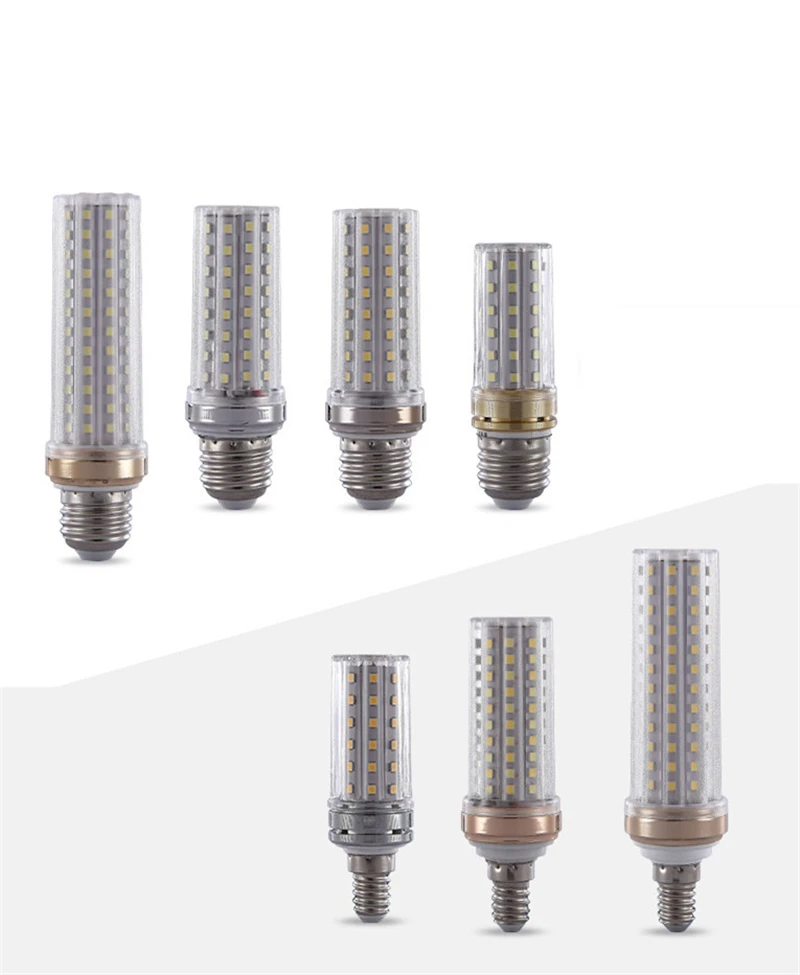 E27 Светодиодный светильник E14 светодиодный лампочка SMD2835 AC85-265V Кукуруза Лампа 12 Вт/16 Вт/20 Вт/24 Вт люстра светодиодный светильник для украшения дома ампул