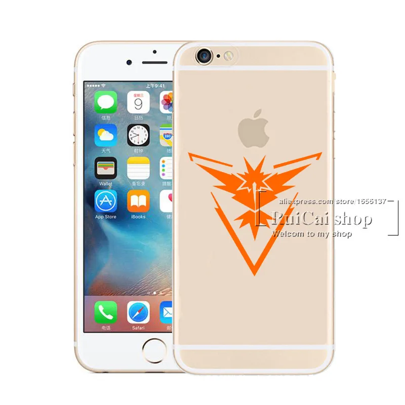 Силиконовый чехол с принтом Pokemons go game Team Valor Mystic Instinct мягкий из ТПУ кристаллами