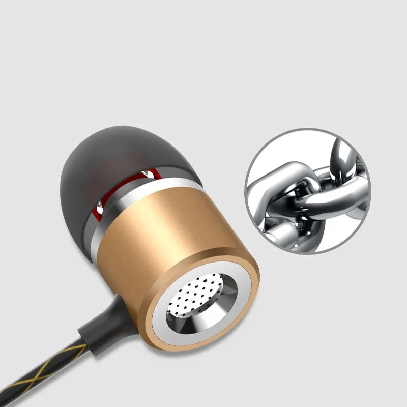 Наушники Eighfitech Heavy Bass с встроенным микрофоном металлические наушники 3 5 мм