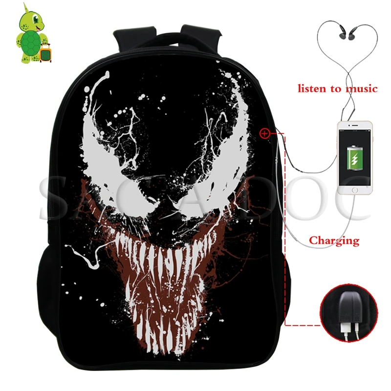 Многофункциональный рюкзак Venom Eddy Comics Hero для женщин и мужчин с usb зарядкой