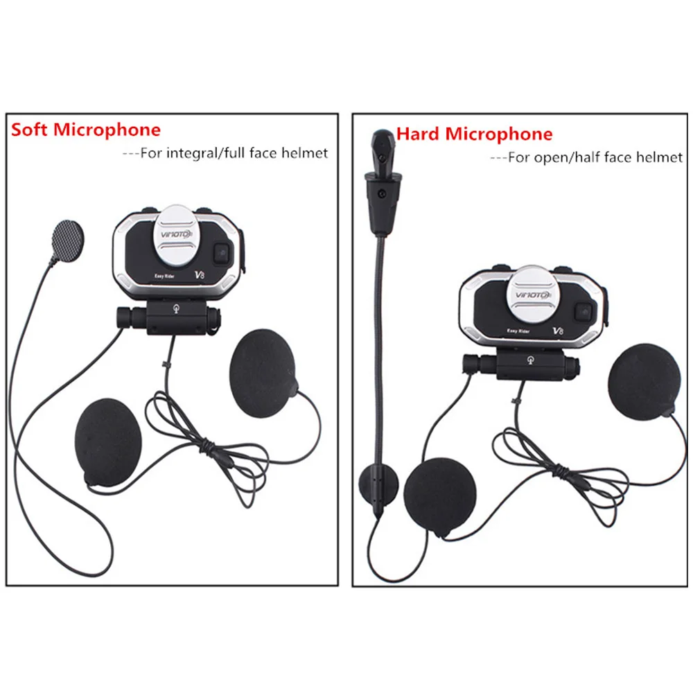 Bluetooth гарнитура для мотоциклетного шлема V8 водонепроницаемое переговорное