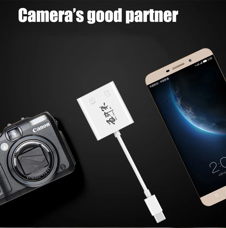 i-Flash Drive Micro SD/TF/SD Memory Card Reader with Cable and APP to Add Extra Storage For iOS Android Type-c USB Devices | Компьютеры и