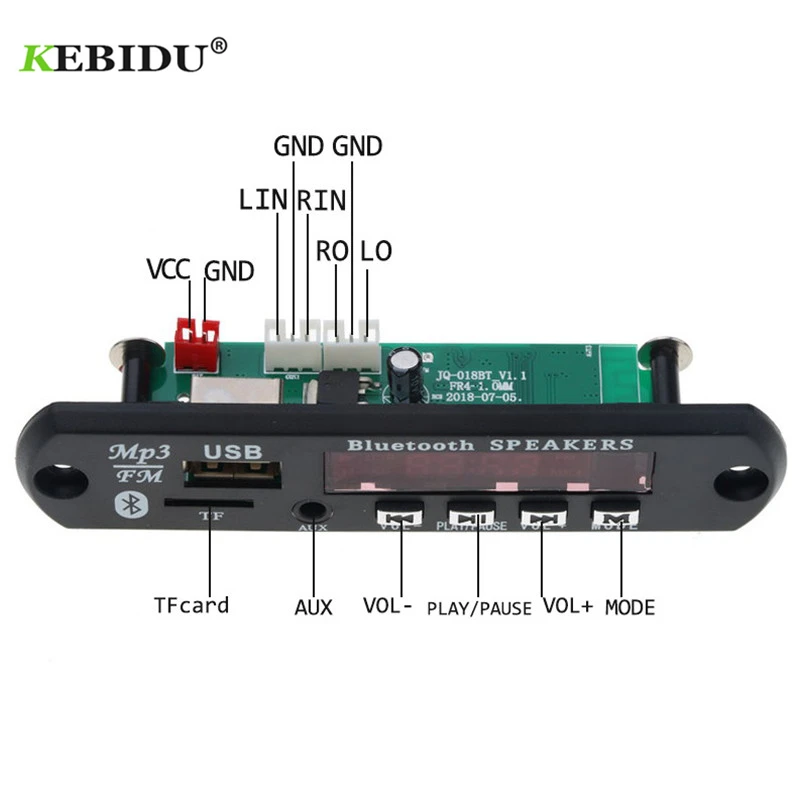 Беспроводная плата аудио декодера Kebidu Bluetooth 4 1 светодиодный MP3 декодер модуль mp3