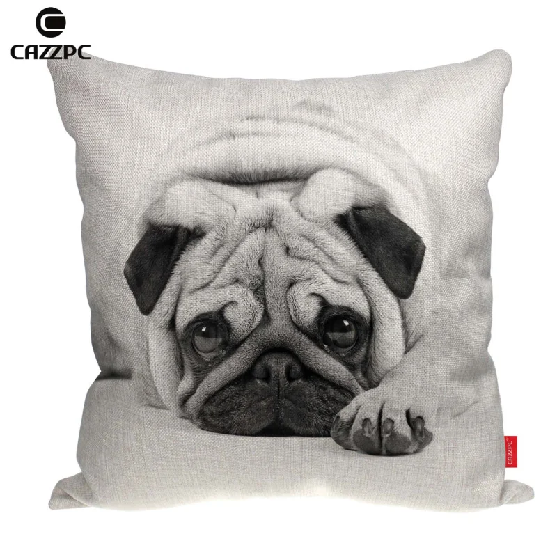 Милые плохой Pet мопса Черный и белый Принт индивидуальные белье автомобиль диван