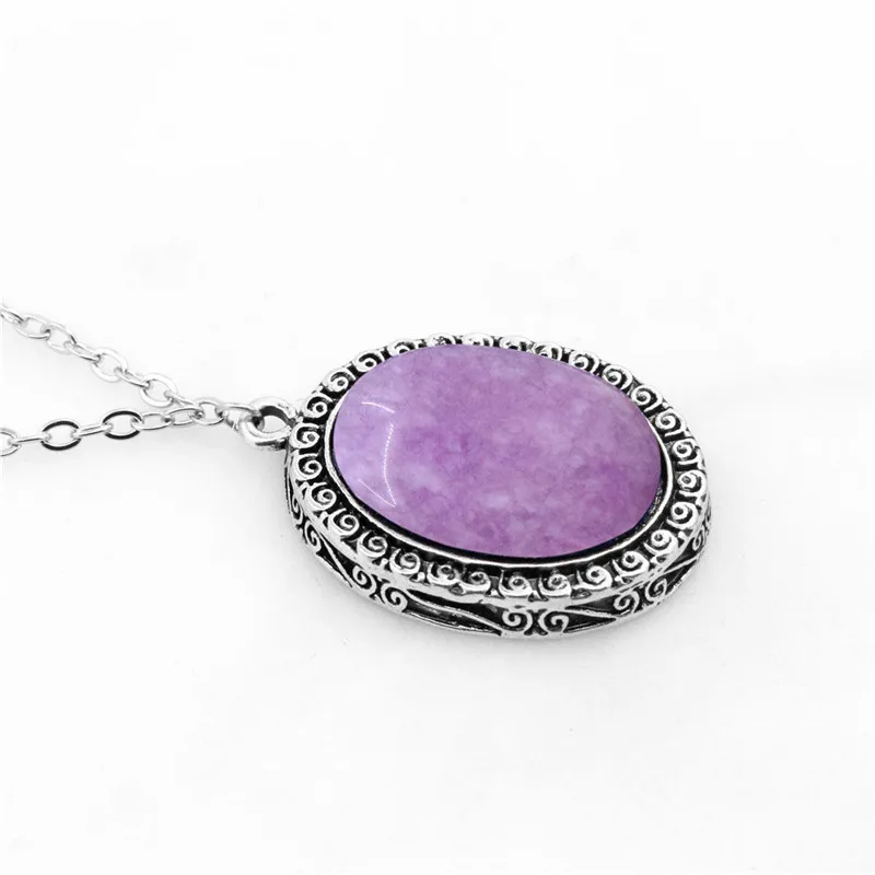 Natural Purple Stone Jewelry Sets Vintage Necklace Earrings Ring For Women Flower Pendant Fashion Party Jewelry|Ювелирные наборы| |