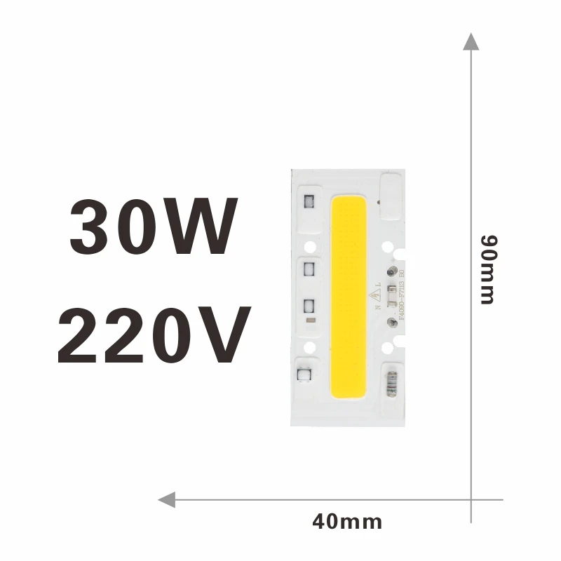 Long Chip 30W Светодиодная лампада с чипом attuso COB 220V Smart IC, без необходимости драйвера, светодиодная лампа для прожектора 10 Вт 20 Вт 30 Вт 50 Вт Diy освещение - Испускаемый цвет: Long Chip 30W