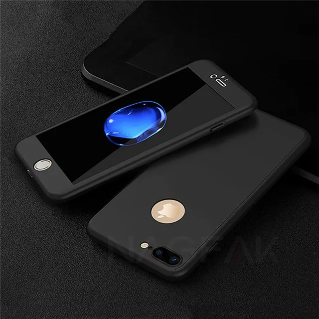 Shell and glass NAGFAK 360 полный защитный чехол для телефона для iPhone 8 7 6 6s 7 Plus 5 5S SE противоударный чехол для iPhone 7 8 Plus 6 5S 6s Чехол - Цвет: Shell and glass