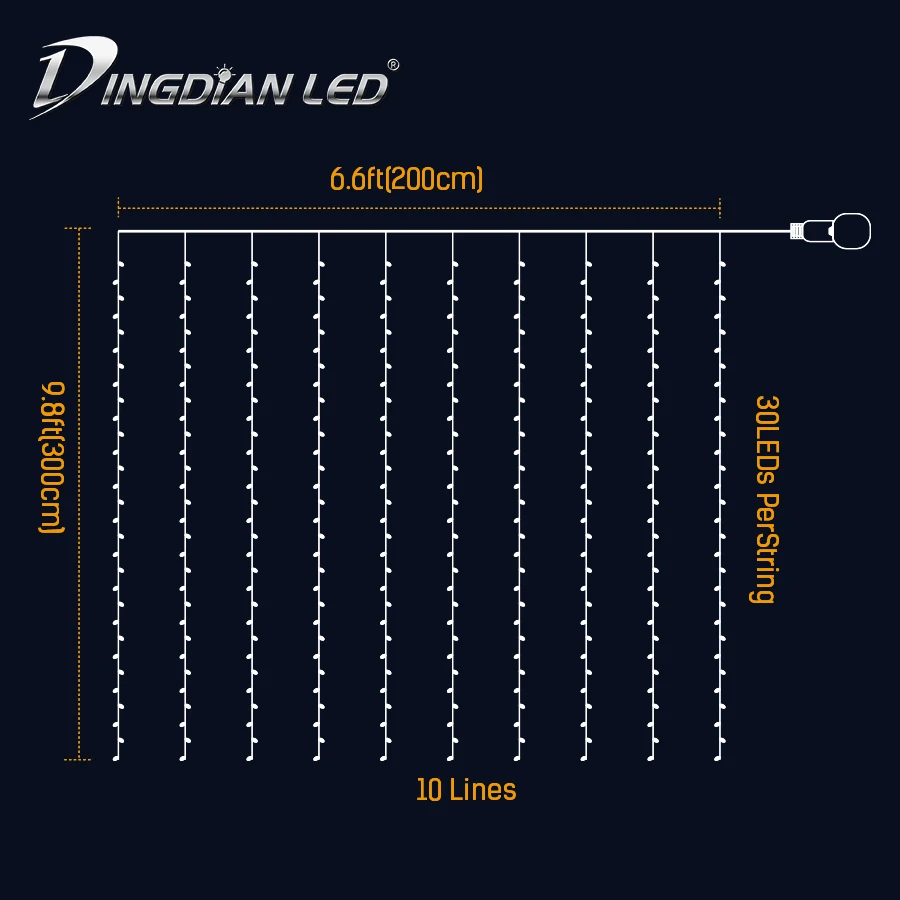 Мерцающая звезда, 300LED, светильник для занавесок на окно, теплый белый, для свадебной вечеринки, для улицы, для сада, в помещении, для спальни, Настенный декор, сказочный светильник s