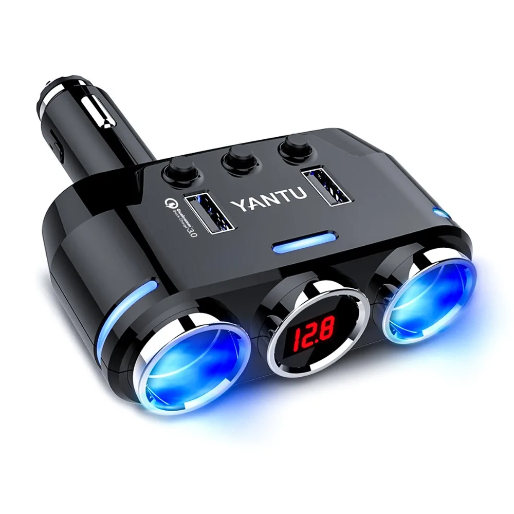 100 Вт двойное USB Автомобильное зарядное устройство QC3.0 быстрое зарядное устройство прикуриватель адаптер для автомобилей внедорожников грузовиков многопортовое автомобильное зарядное устройство
