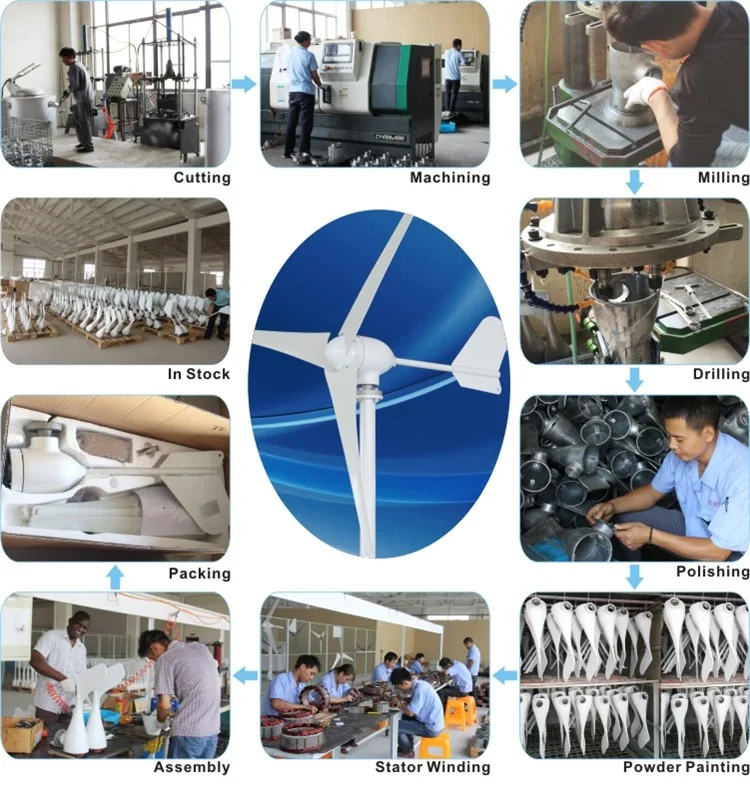 Полная часть 300 Вт ветротурбинного генератора ветровая солнечная гибридная