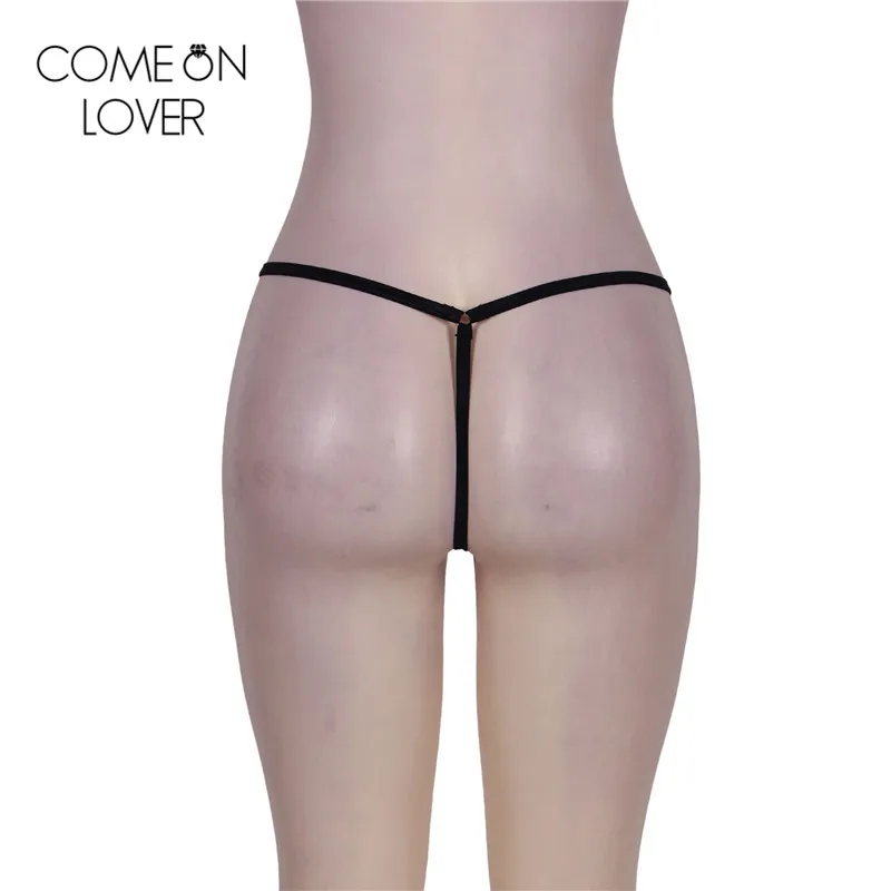 Женские трусики с молнией спереди Comeonlover черные трусики-стринги размера плюс 3XL