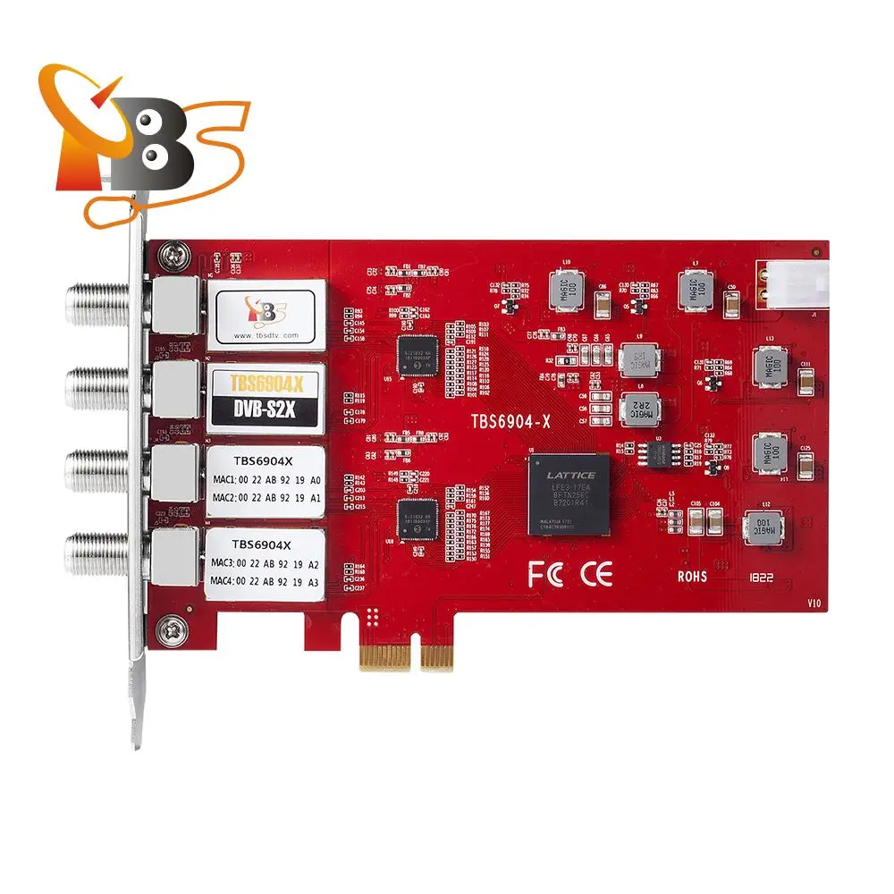TBS6904X DVB S S2 S2X PCIe Спутниковое Quad тюнер для ТВ смотреть и записывать цифровой FTA