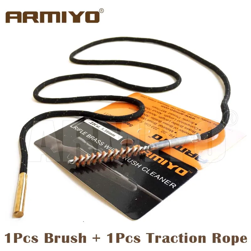 1 Brush Plus 1 Rope Armiyo отверстие кисти пистолет баррель очиститель стрельба пистолет винтовка дробовики чистящий комплект(выбрать калибр) винтовой резьбой m4 8-32 - Цвет: 1 Brush Plus 1 Rope