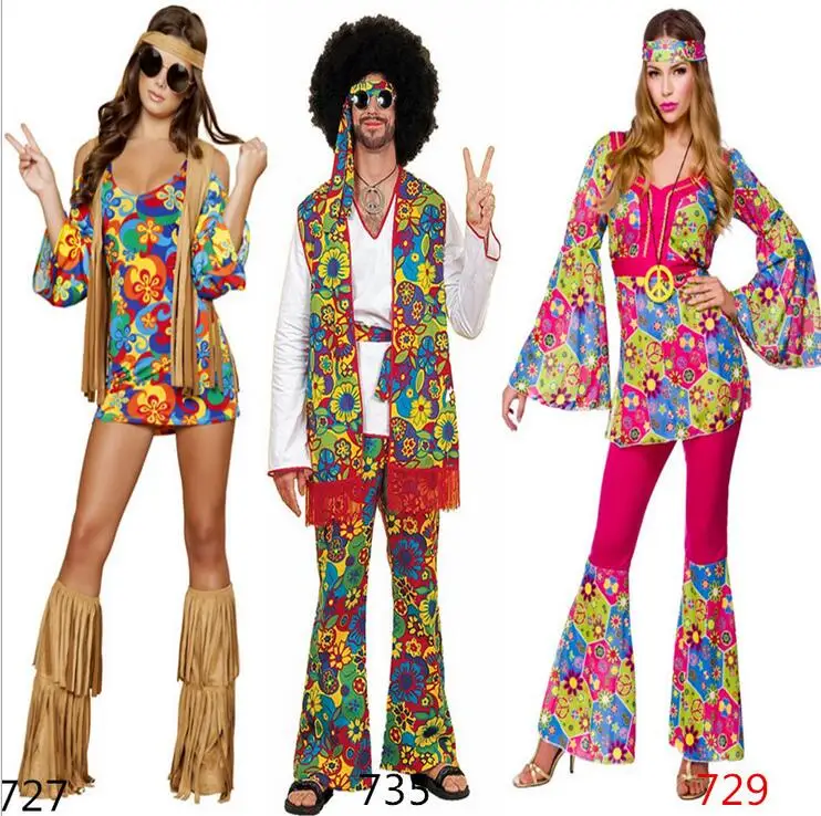 

Free shipping New 2017 Ladies 80s Retro Hippie Go Go Girl Disco Costume Fancy Dress Hen Xmas Party size