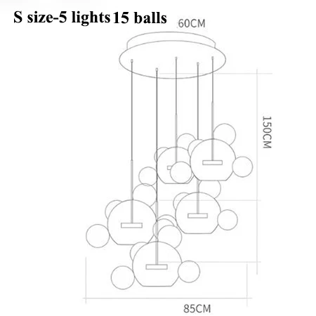 S size-25 ball round Современные светодиодные люстры с Микки Маусом, освещение для столовой, матовые стеклянные пузырьки, светодиодная Люстра для гостиной, медные металлические подвесные светильники - Цвет абажура: S size-25 ball round