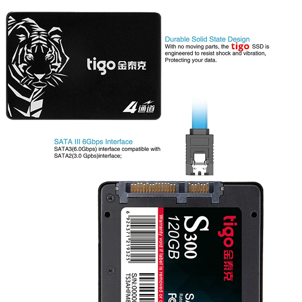 Tigo SSD 120 ГБ 240 480 2 5 SATA3 Faspeed емкость Внутренний твердотельный накопитель для