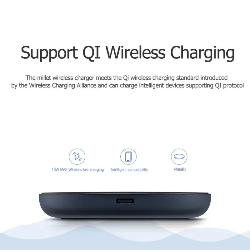 Оригинальное Беспроводное зарядное устройство Xiaomi QI 10 Вт быстрая Беспроводная зарядная док-станция для iPhone X XR XS Max 8 samsung S9 S8 Note 9