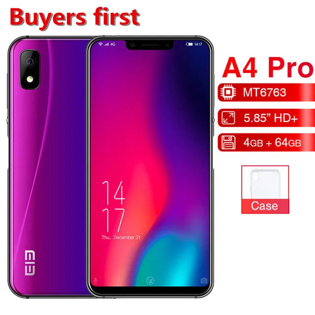 Elephone A4 Pro, мобильный телефон MT6763, четыре ядра, 5,85 дюймов, Android 8,1, смартфон, 4 Гб ram, 64 ГБ rom, 16 Мп, 4G LTE, мобильный телефон