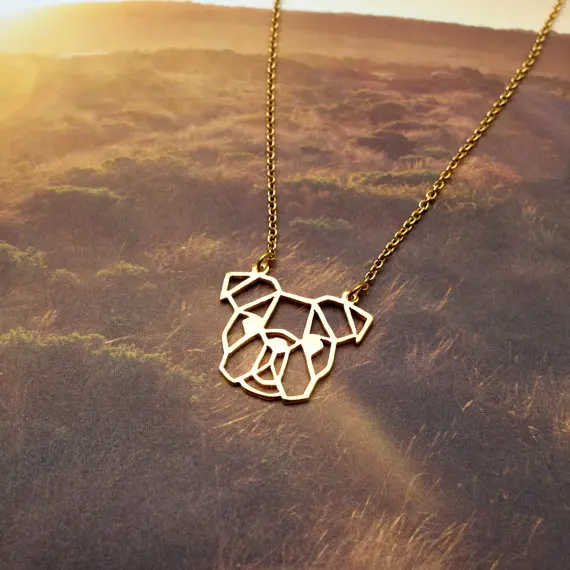 Трендовое золотое серебряное цветное бульдог для женщин оригами массивное