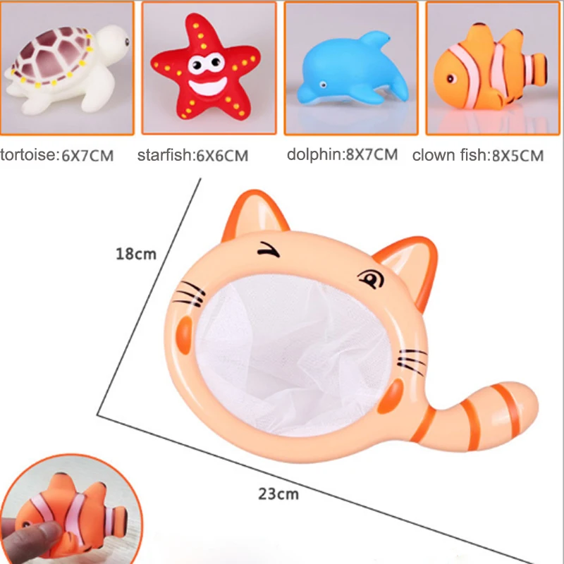 5 шт./компл. рыболовные игрушки сетевая сумка Черепашки морская звезда дельфин