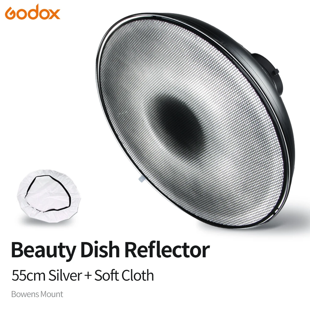 Крепление Godox 55 см 22 дюйма для студийного серебряного Beauty Dish Bowens + сотовая сетка
