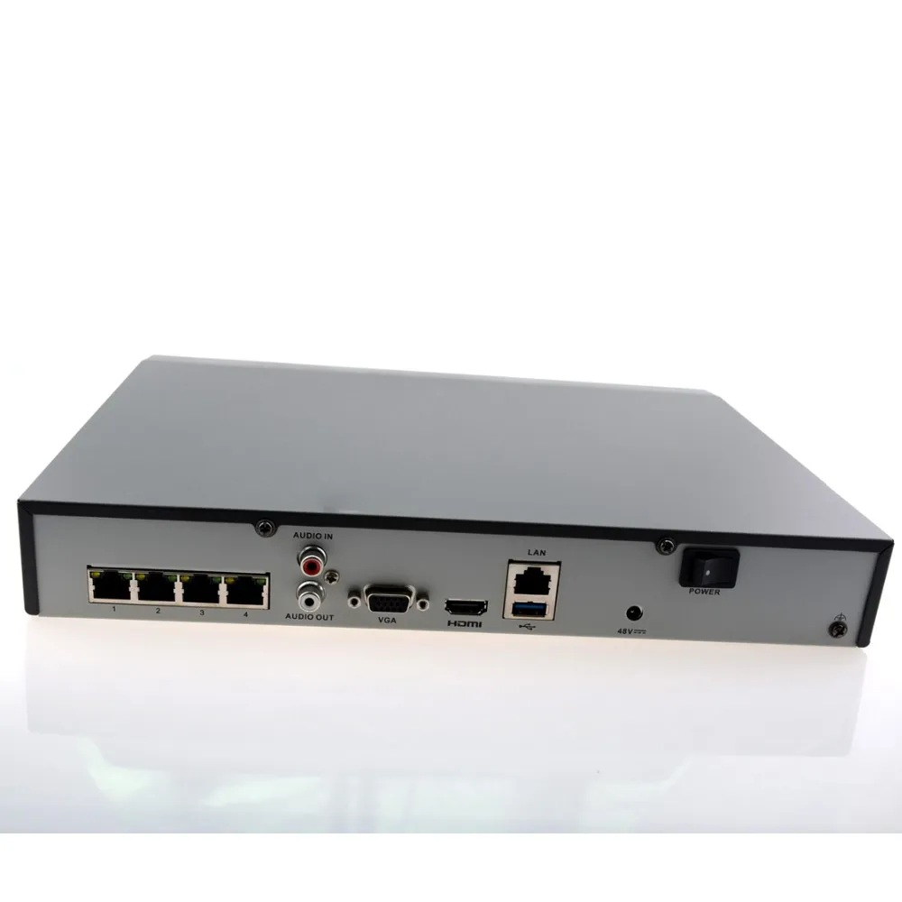 Hik оригинальный ds-7604ni-e1/4 P экономические 4ch PoE NVR для IP Камера CCTV Системы VGA